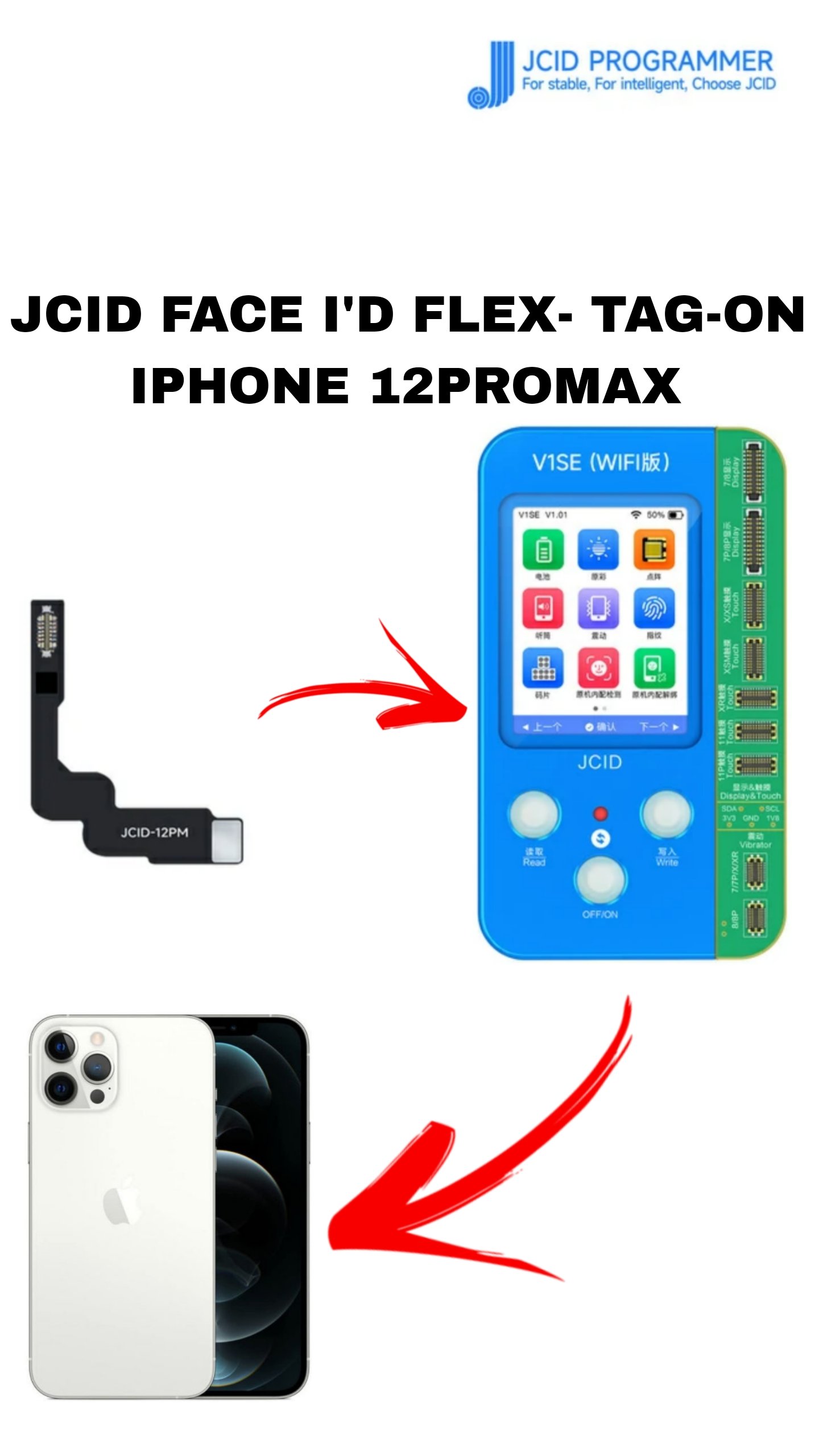 JCID FACE I�D REPAIR TAG-ON FLEX FOR IPHONE 12 PRO MAX